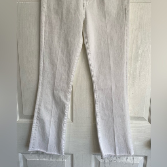 MOTHER The Hustler Ankle Fray In Fairest Of Them All White High Rise Jeans 24 - Picture 4 of 15